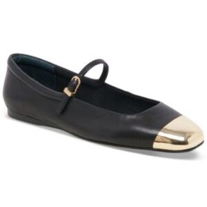 Dolce Vita Black Flats with Gold Accent